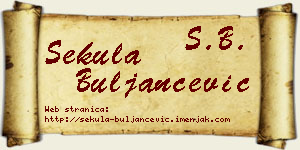 Sekula Buljančević vizit kartica